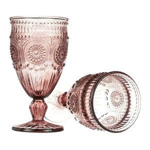 Pioneer woman Adeline plum tall glass set.